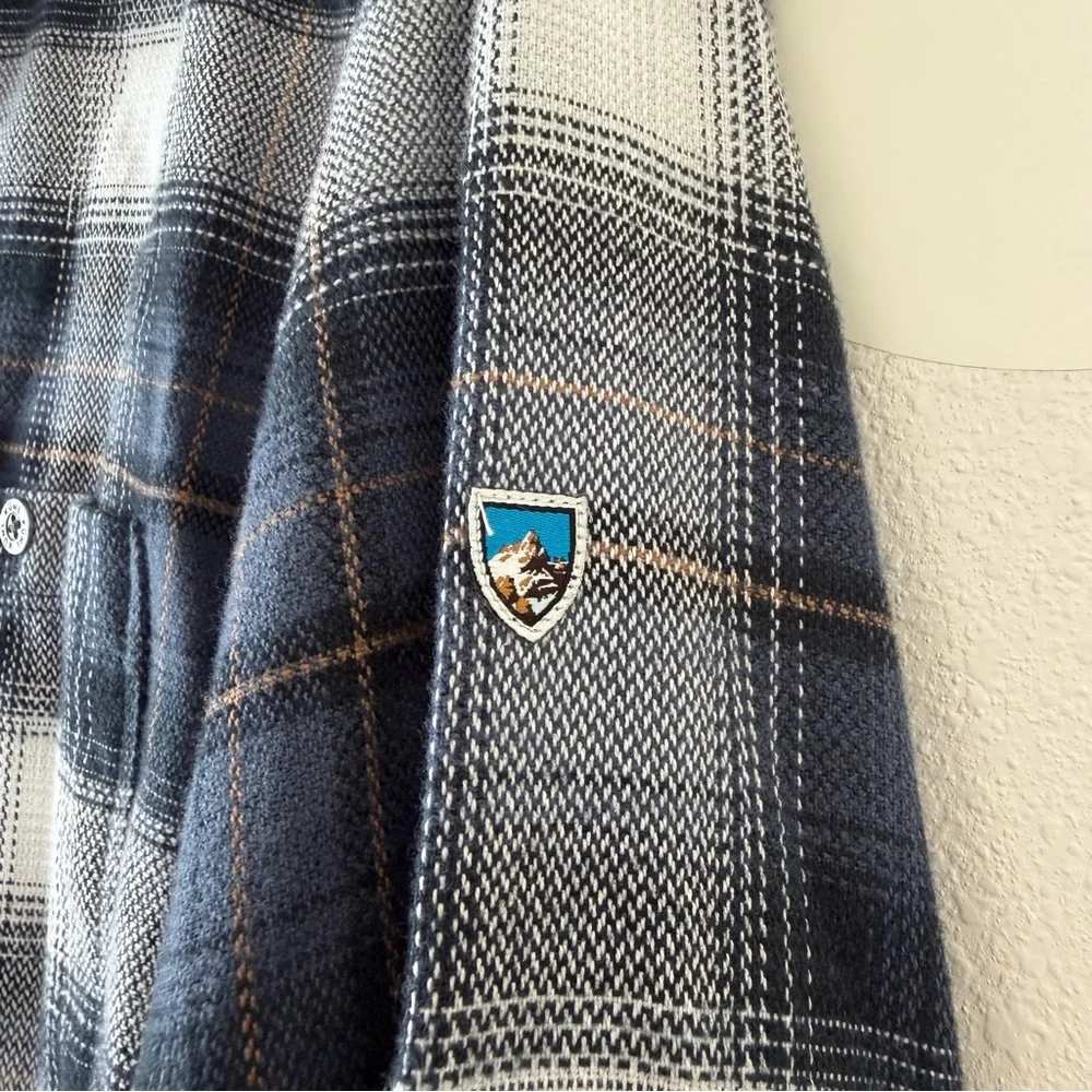 EUC Kuhl Men’s The Law Flannel Hunting Button Up Stellar Slate Blue Shirt
